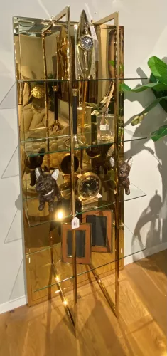 By Kohler  Cabinet Manville 80x35x200cm glossy Gold Clear Glass (202390)