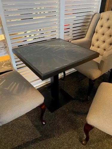  Table Top Marbel Optic ( Black Frame) 145x40x110cm