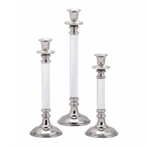  Candleholder Marsala 11x11x31cm Large white silver