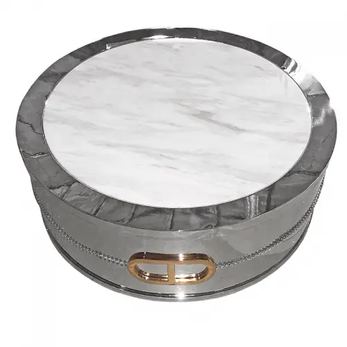 By Kohler  Coffee Table Darian 95x95x32cm Z-S White Marble (110832)