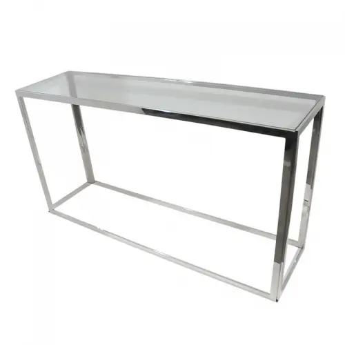  Table Allan 150x40x78cm Clear Glass silver