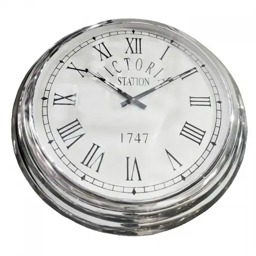 By Kohler  Wall Clock 62x62x9cm victoria station silver round (111666)