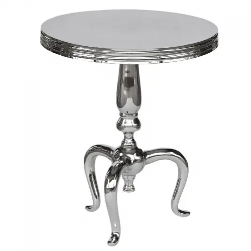  Side Table Silver Keenan Three Legs