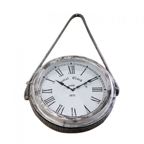  Wall Clock 39x39x12cm Round With Hanging Rope