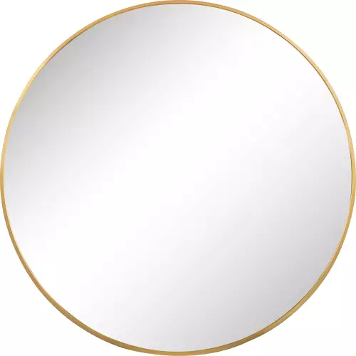  Golden wall mirror round 100 cm