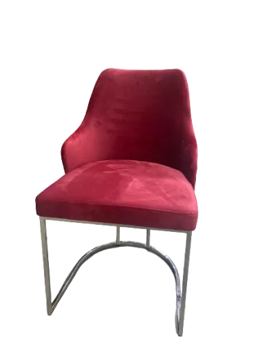  Orchide arm dining chair Pink with silver legs