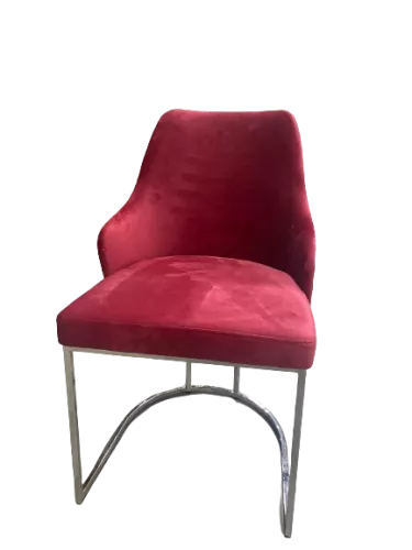 By Kohler  Orchide arm dining chair Pink with silver legs (201710)