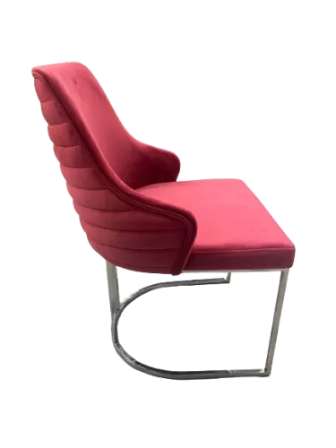 By Kohler  Orchide arm dining chair Pink with silver legs 